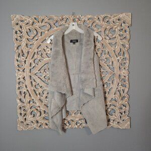 New Coffee Shop New York Size XS Faux suede fur vest grey
